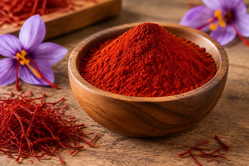 پودر زعفران اصل طبیعی با رایحه دلپذیر و ماندگار
